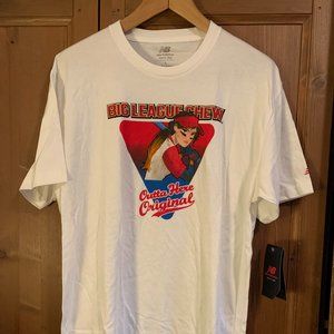 FREE W/ PURCHASE OF $10 PURCHASE New Balance FEMALE SOFTBALL PLAYER T-SHIRT